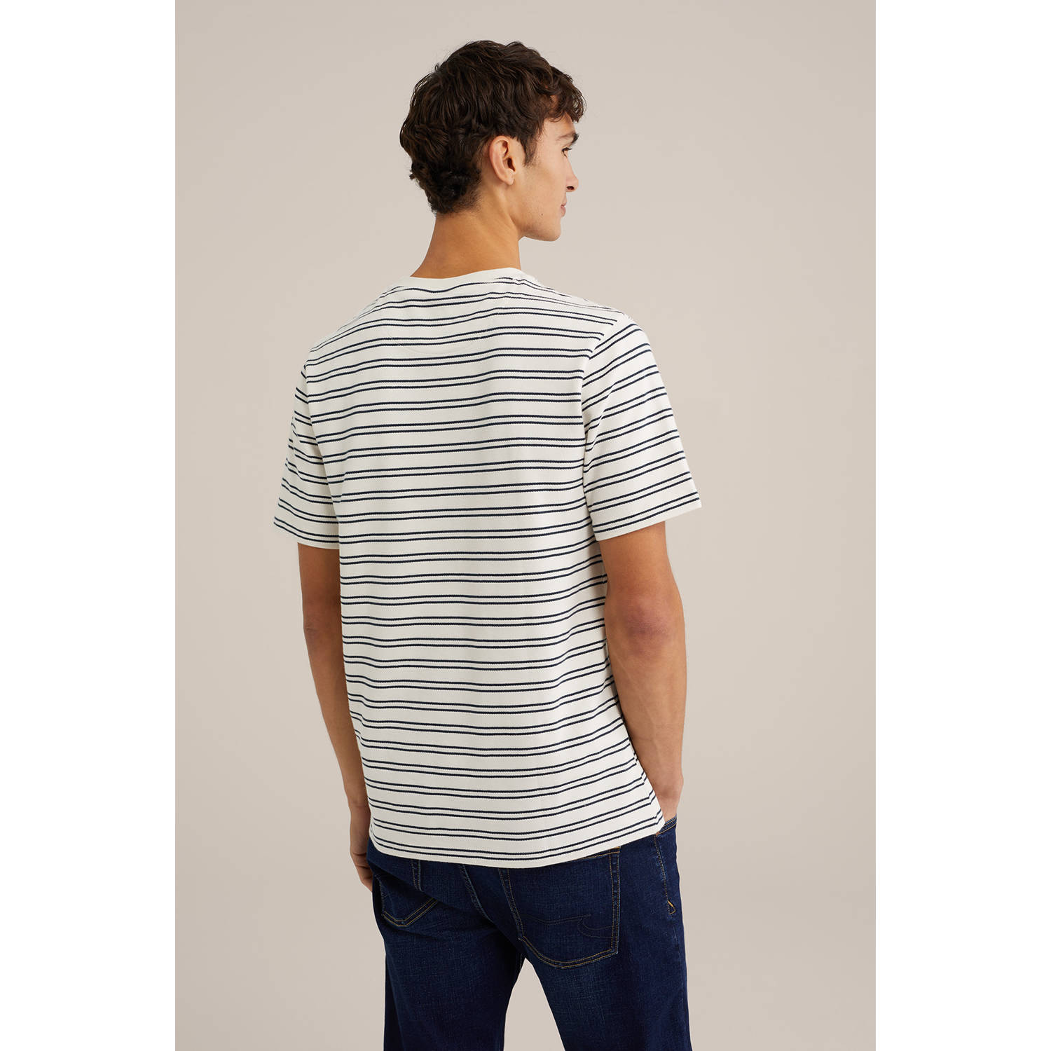 WE Fashion T-shirt gestreept ecru