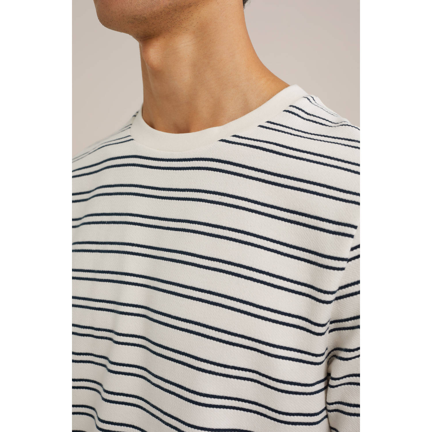 WE Fashion T-shirt gestreept ecru