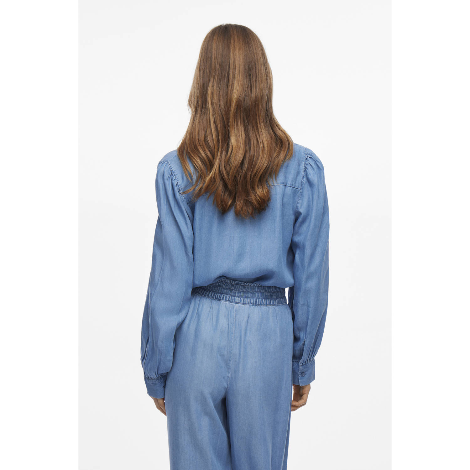 VILA blouse medium blue denim