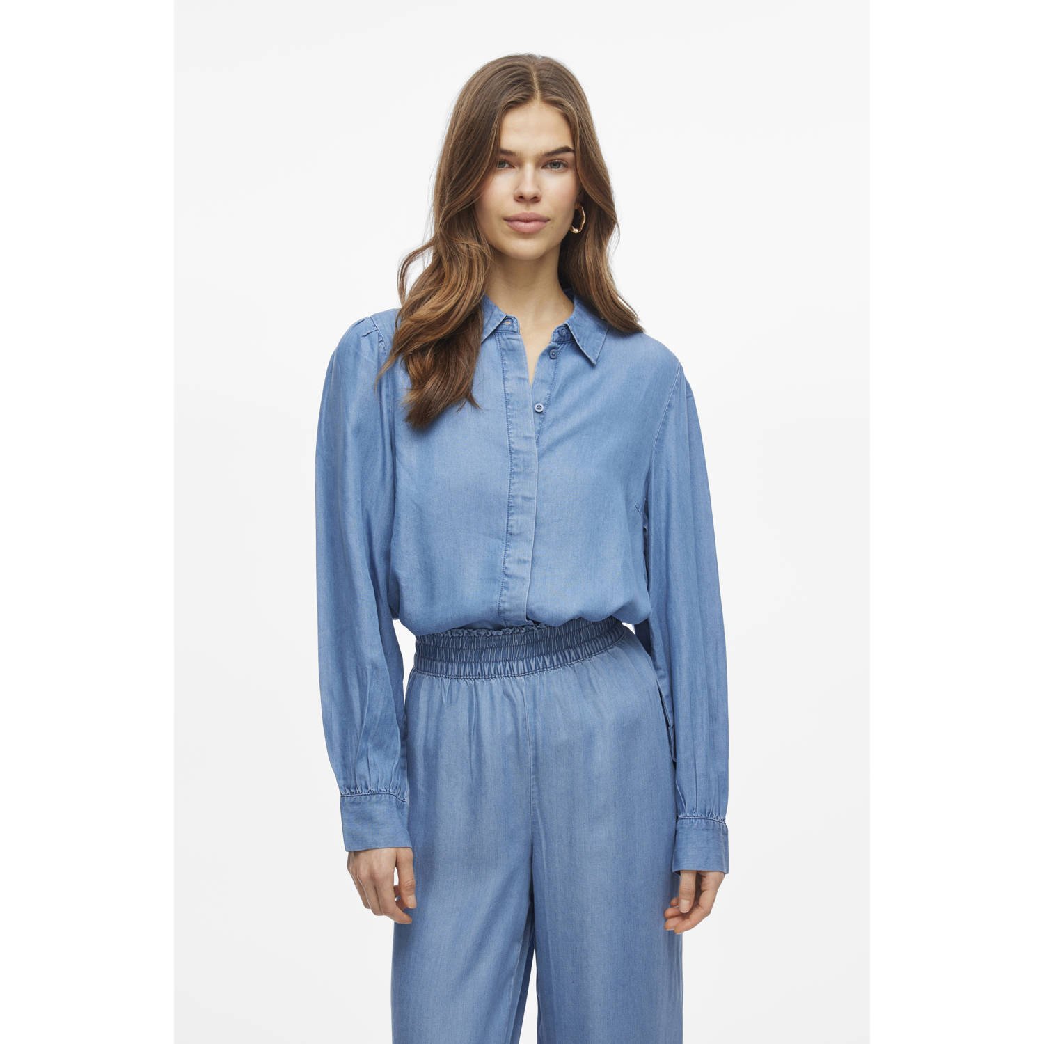 VILA blouse medium blue denim