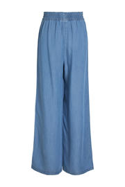 thumbnail: Medium blue denim dames VILA wide leg high waist broek van lyocell met effen