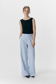 thumbnail: OBJECT OBJLISA wide leg regular waist pantalon lichtblauw/ wit