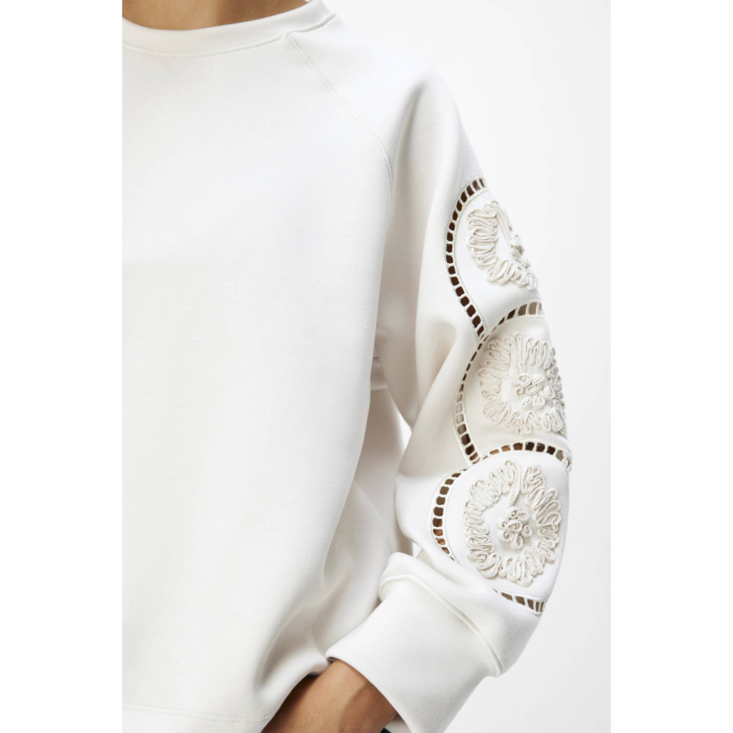 OBJECT trui wit broderie