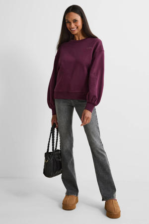 high waist flared jeans lichtgrijs
