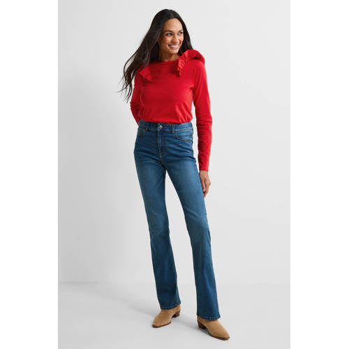 anytime high waist flared jeans 70s blauw afbeelding