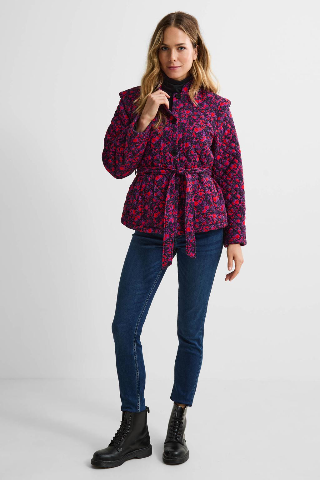 Dark blue denim dames Anytime high waist skinny jeans van stretchdenim met rits- en knoopsluiting en effen