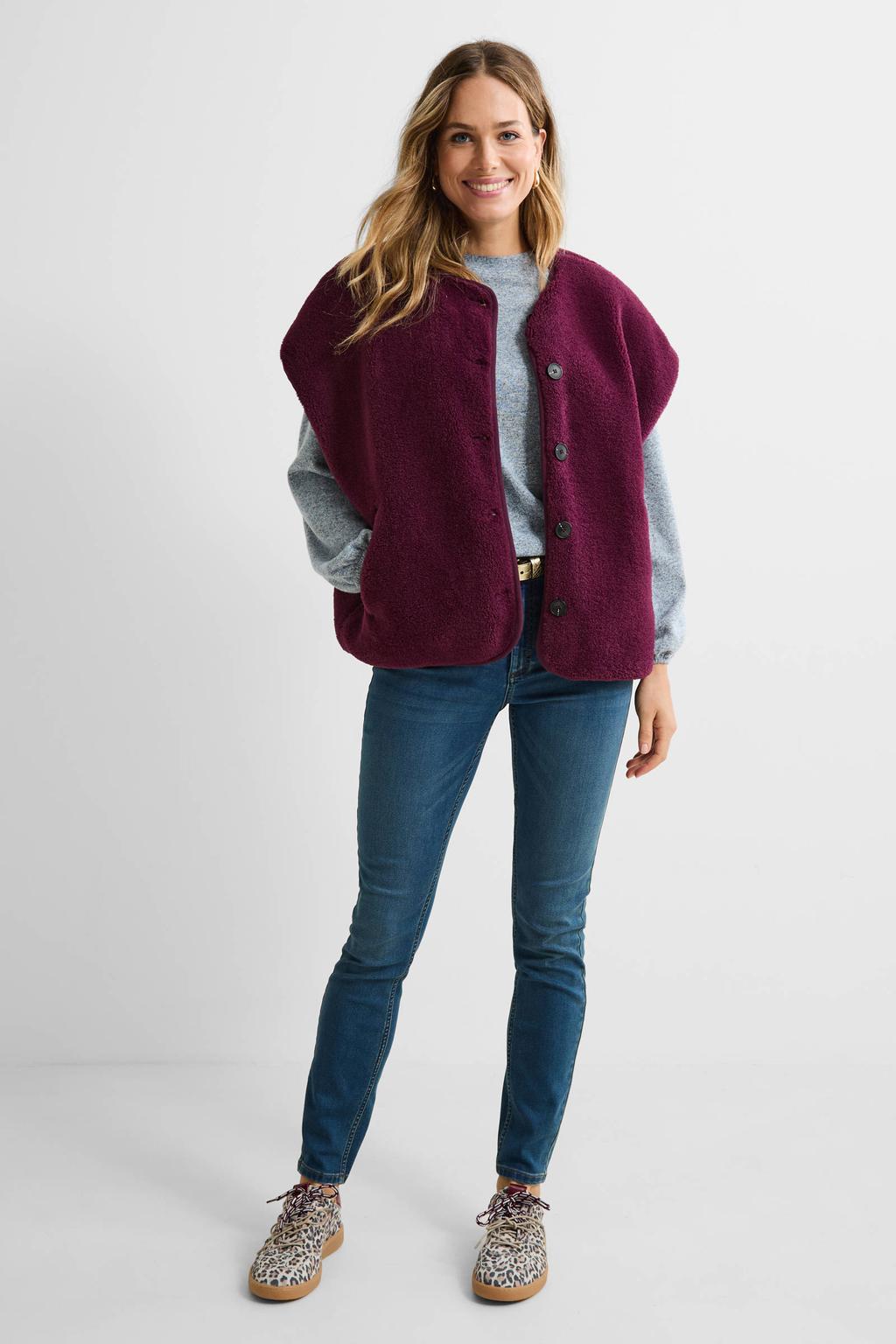 Medium blue denim dames Anytime high waist skinny jeans gewassen van stretchdenim met rits- en knoopsluiting en effen