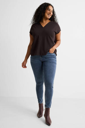 high rise skinny jeans blauw