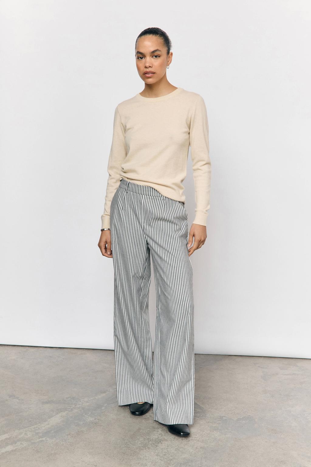 OBJECT OBJLISA wide leg regular waist pantalon wit