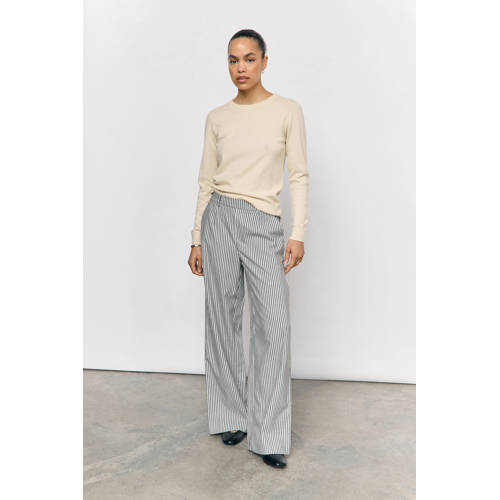 OBJECT wide leg regular waist pantalon wit afbeelding