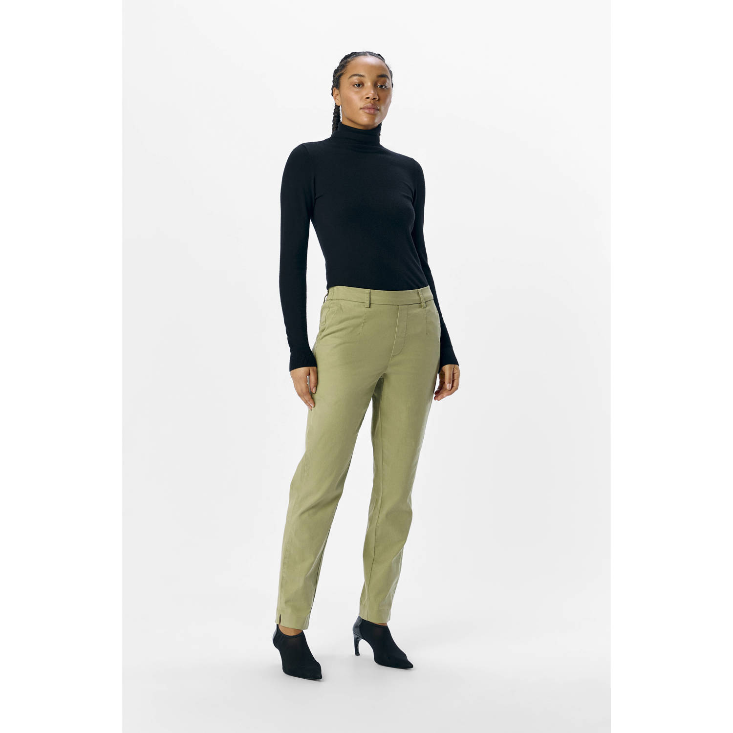 OBJECT slim regular waist chino kaki