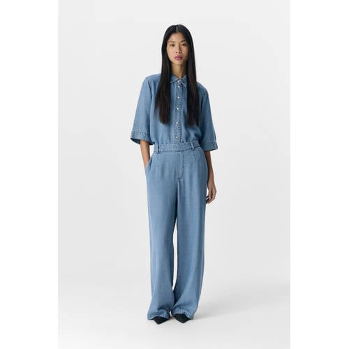 OBJECT wide leg casual broek blauw afbeelding