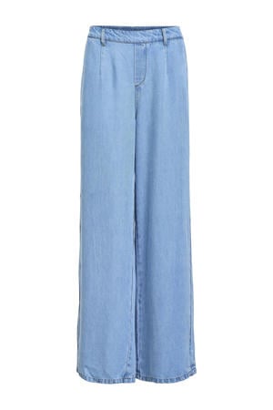 wide leg casual broek blauw