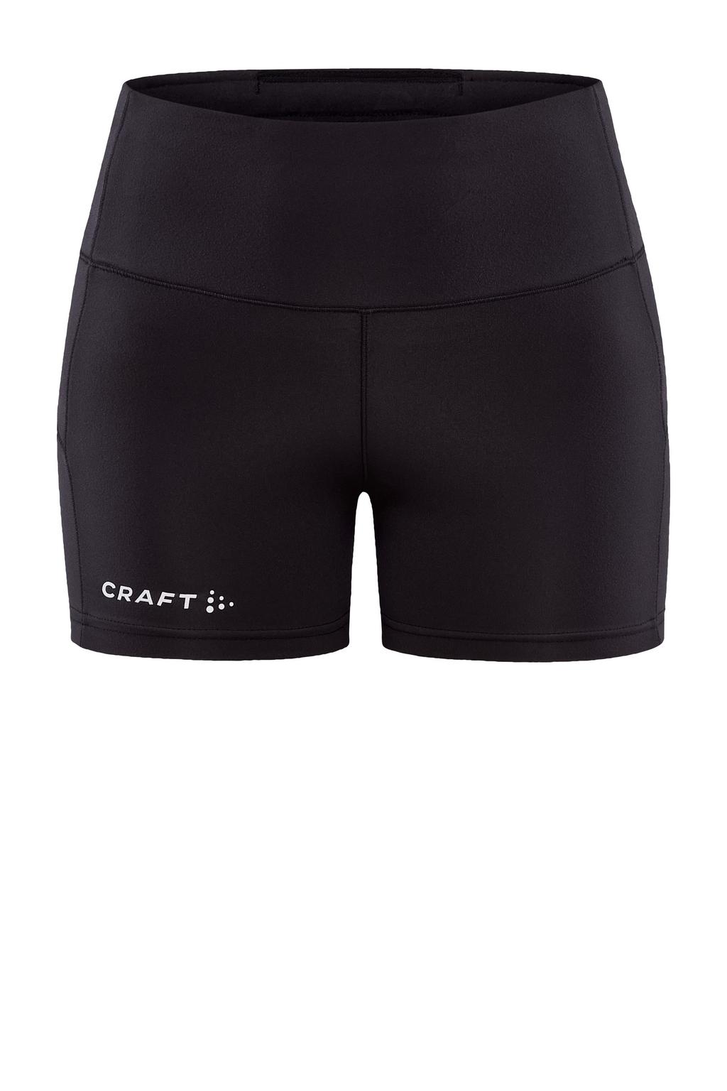 Zwarte dames Craft Essence sportshort van polyester met slim fit en regular waist