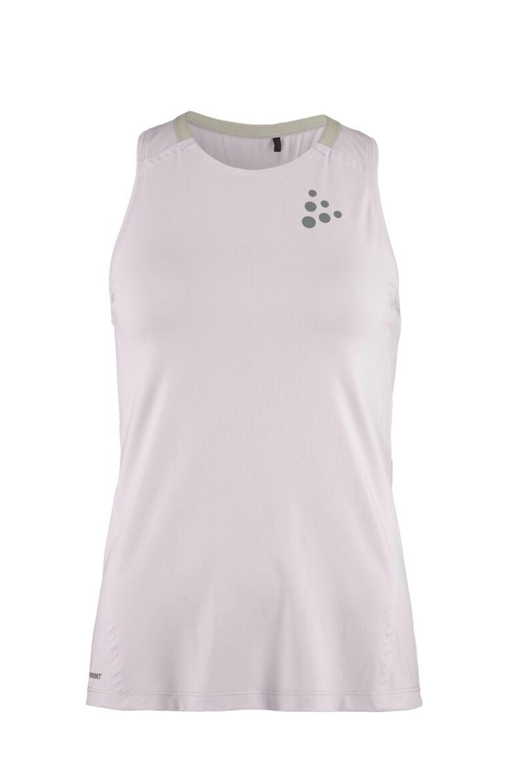Witte dames Craft hardloopshirt van polyamide met ronde hals