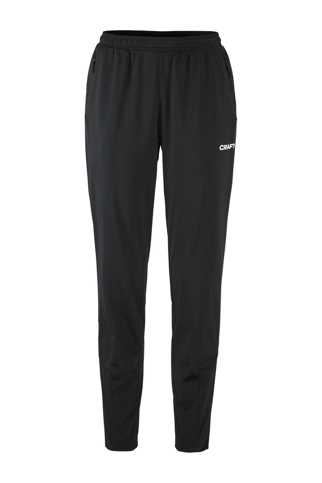 Zwarte dames Craft trainingsbroek Evolve 2.0 van polyester met regular fit, regular waist en elastische tailleband met koord