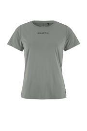 thumbnail: Groene dames Craft sportshirt van polyester met effen, korte mouwen en ronde hals