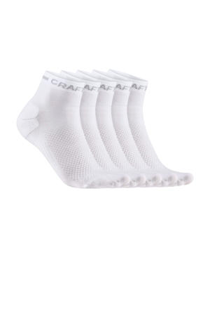   sportsokken Core  Mid - set van 5 wit