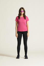 thumbnail: Roze dames Craft Core Essence hardloopshirt van polyester met effen, korte mouwen en ronde hals