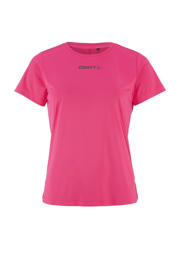 thumbnail: Roze dames Craft sportshirt van polyester met effen, korte mouwen en ronde hals
