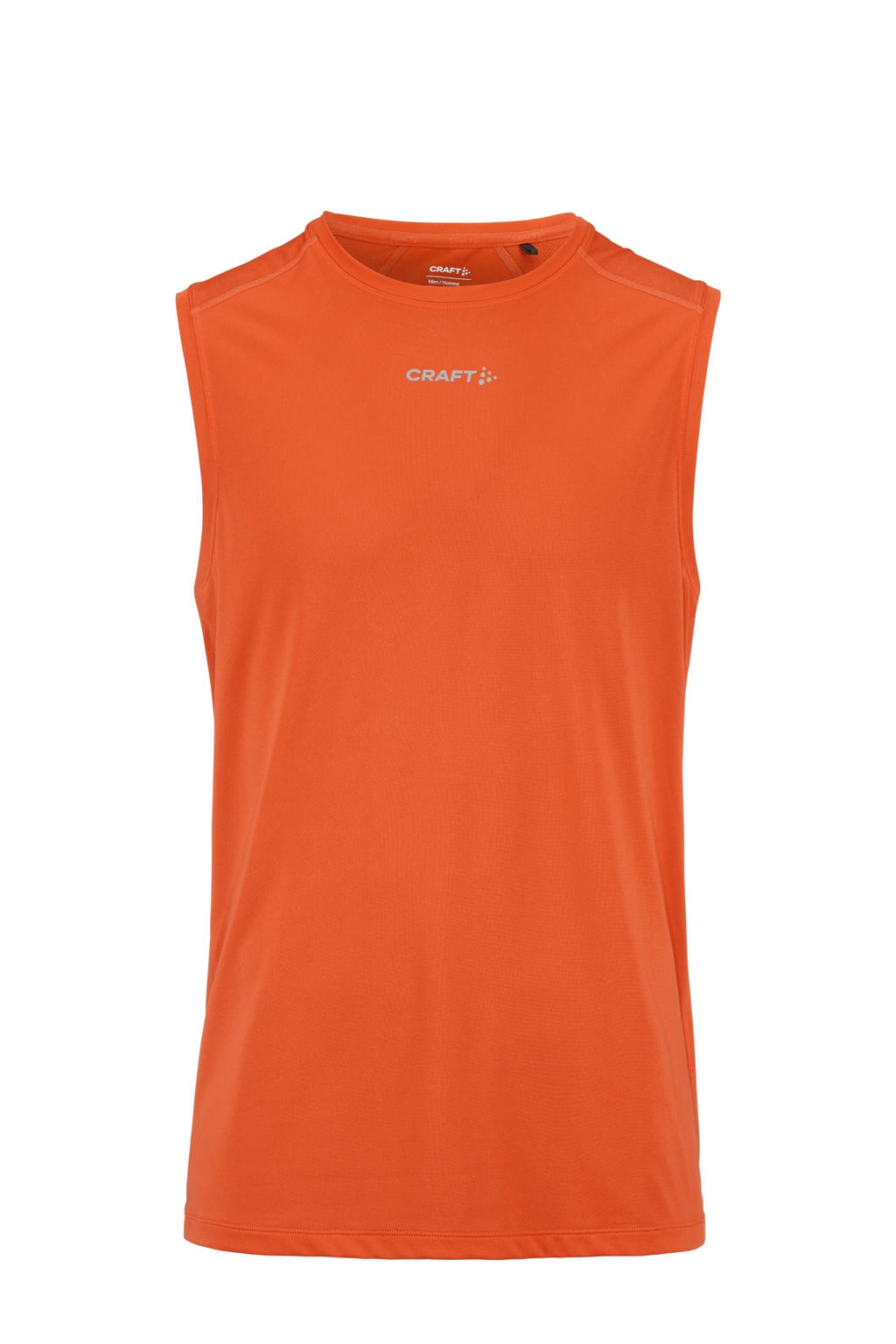 Oranje heren Craft sportsinglet van polyester met ronde hals