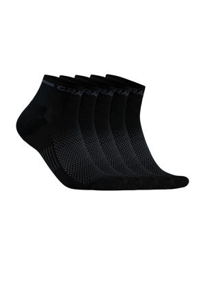   sportsokken Core  Mid - set van 5 zwart