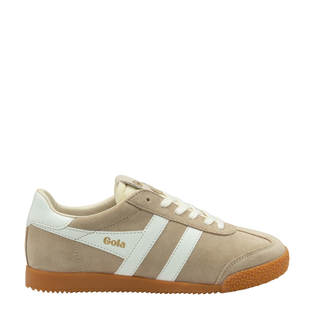 Beige dames Gola Elan suède sneakers met veters
