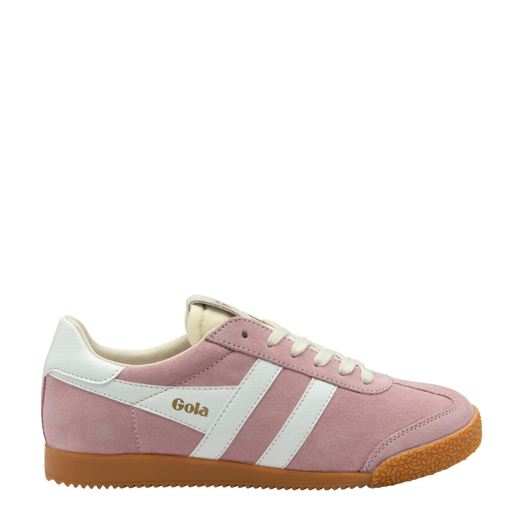 Roze dames Gola Elan suède sneakers met veters
