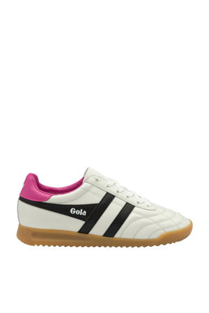 Stadium leren sneakers wit/blauw/roze