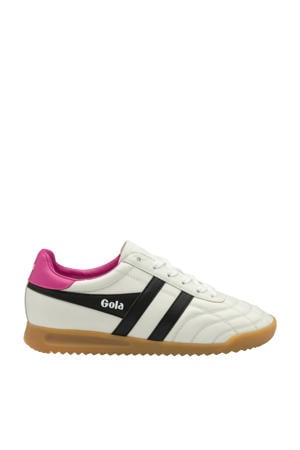 Stadium leren sneakers wit/blauw/roze