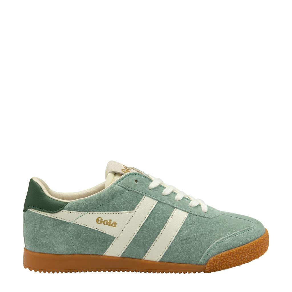 Lichtgroene dames Gola Elan suède sneakers met veters