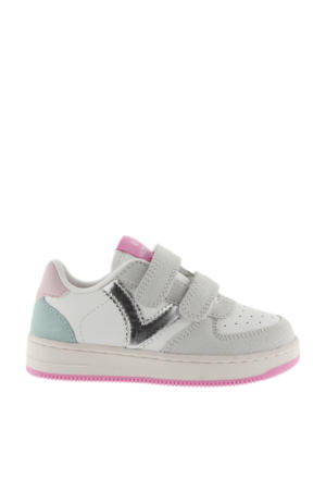 Tiempo Tiras Serraje Cra  leren sneakers wit/roze