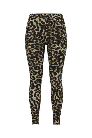 legging met panterprint VILEOA zwart/beige