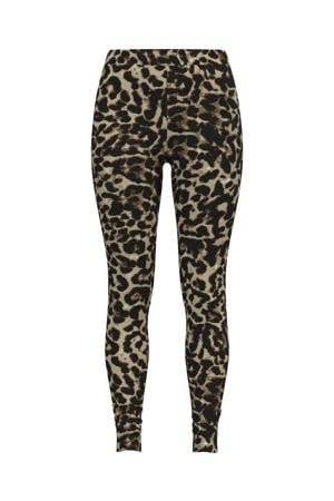 legging met panterprint VILEOA zwart/beige