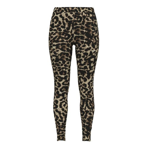 VILA legging met panterprint VILEOA zwart/beige afbeelding