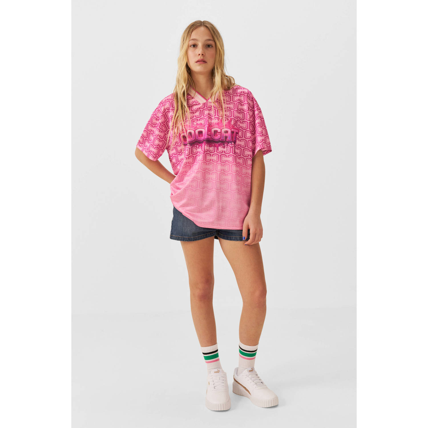 Coolcat football t-shirt Bailey roze