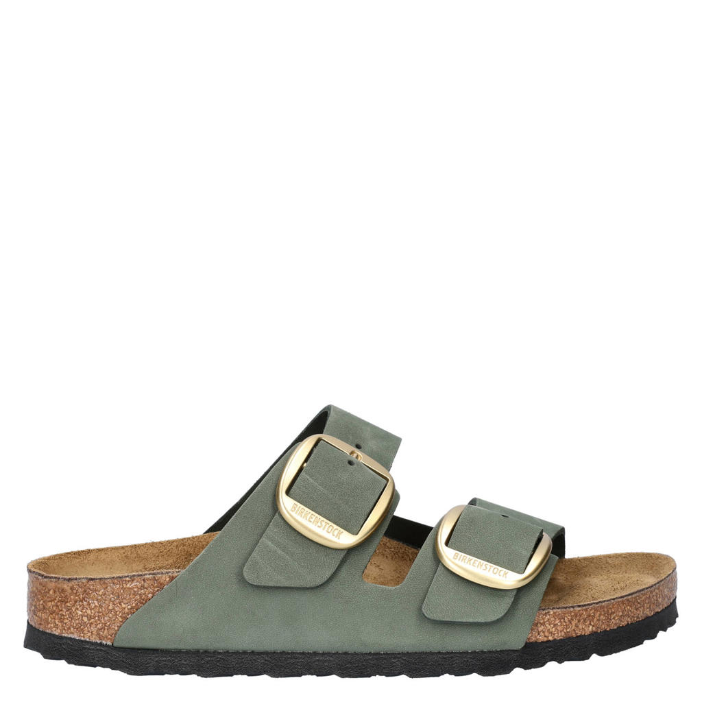 Birkenstock nubuck slippers kaki