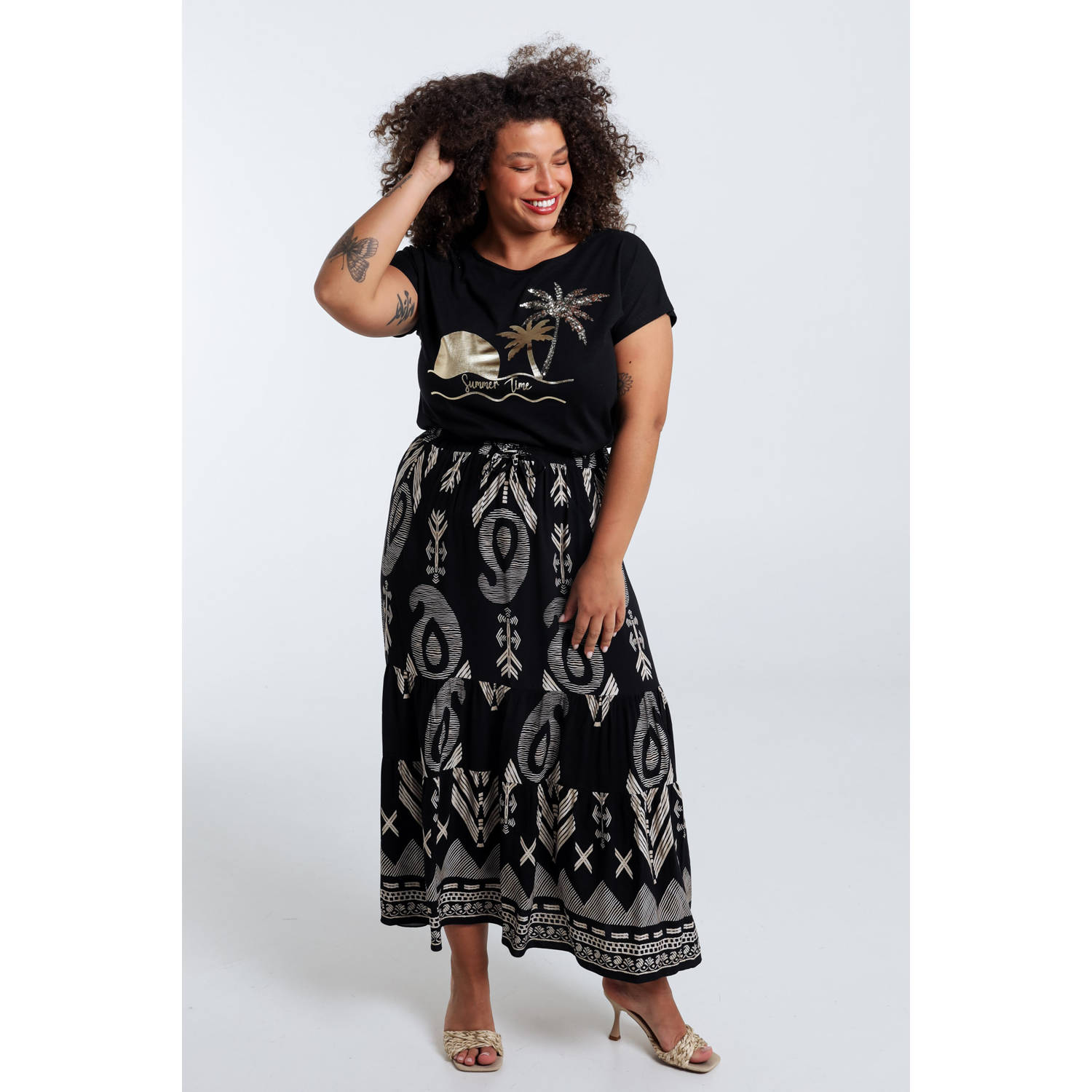 Paprika maxi rok zwart