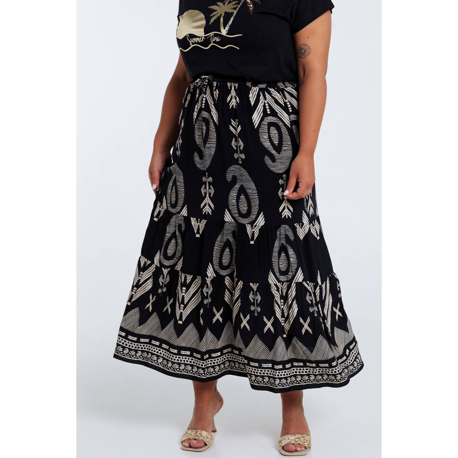 Paprika maxi rok zwart