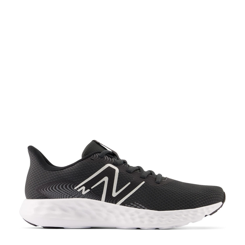 Zwart en witte dames New Balance 411 hardloopschoenen van mesh met veters