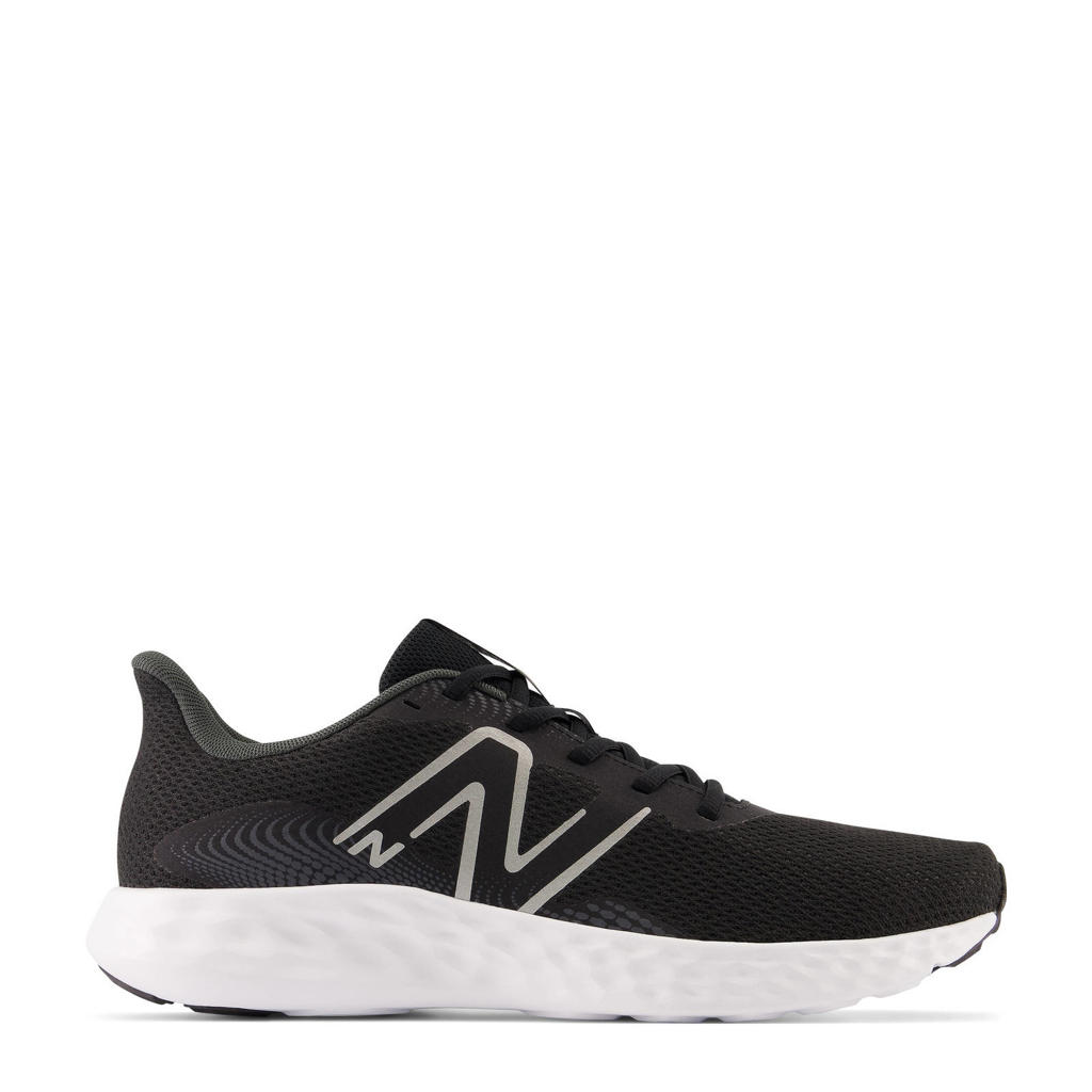 Zwart en grijze heren New Balance hardloopschoenen van mesh met veters