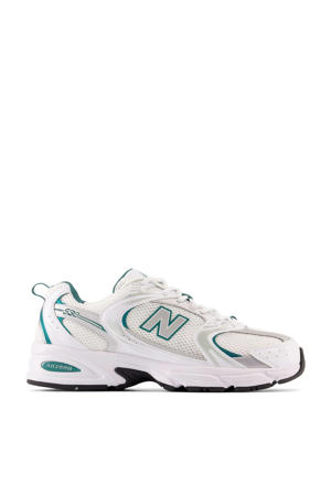 530  sneakers wit/groen/zilver
