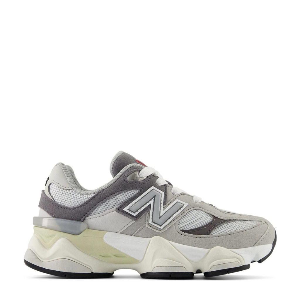Lichtgrijs en antraciete jongens en meisjes New Balance 9060 sneakers van mesh-pu/voering: mesh/voetbed: eva met veters
