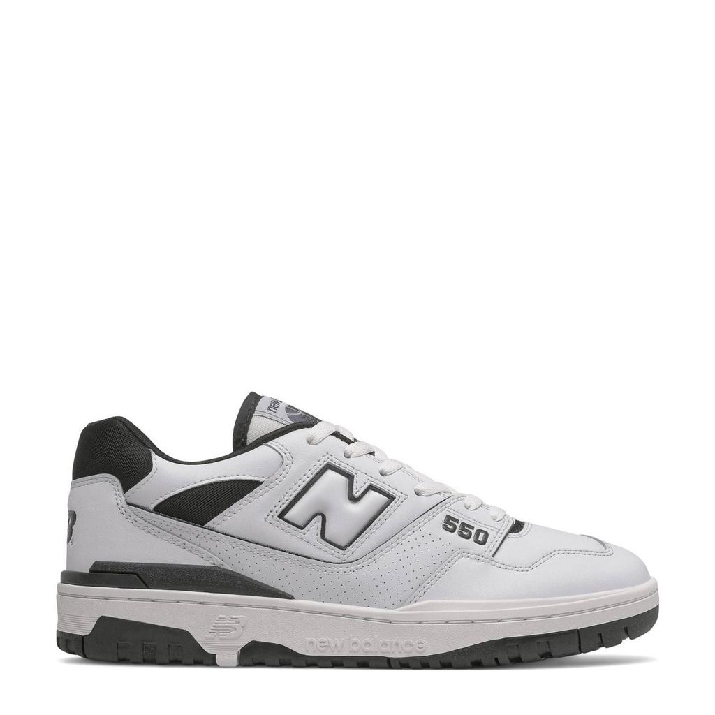 Wit en zwarte unisex New Balance 550 sneakers van leer/voering: mesh/voetbed: eva met veters
