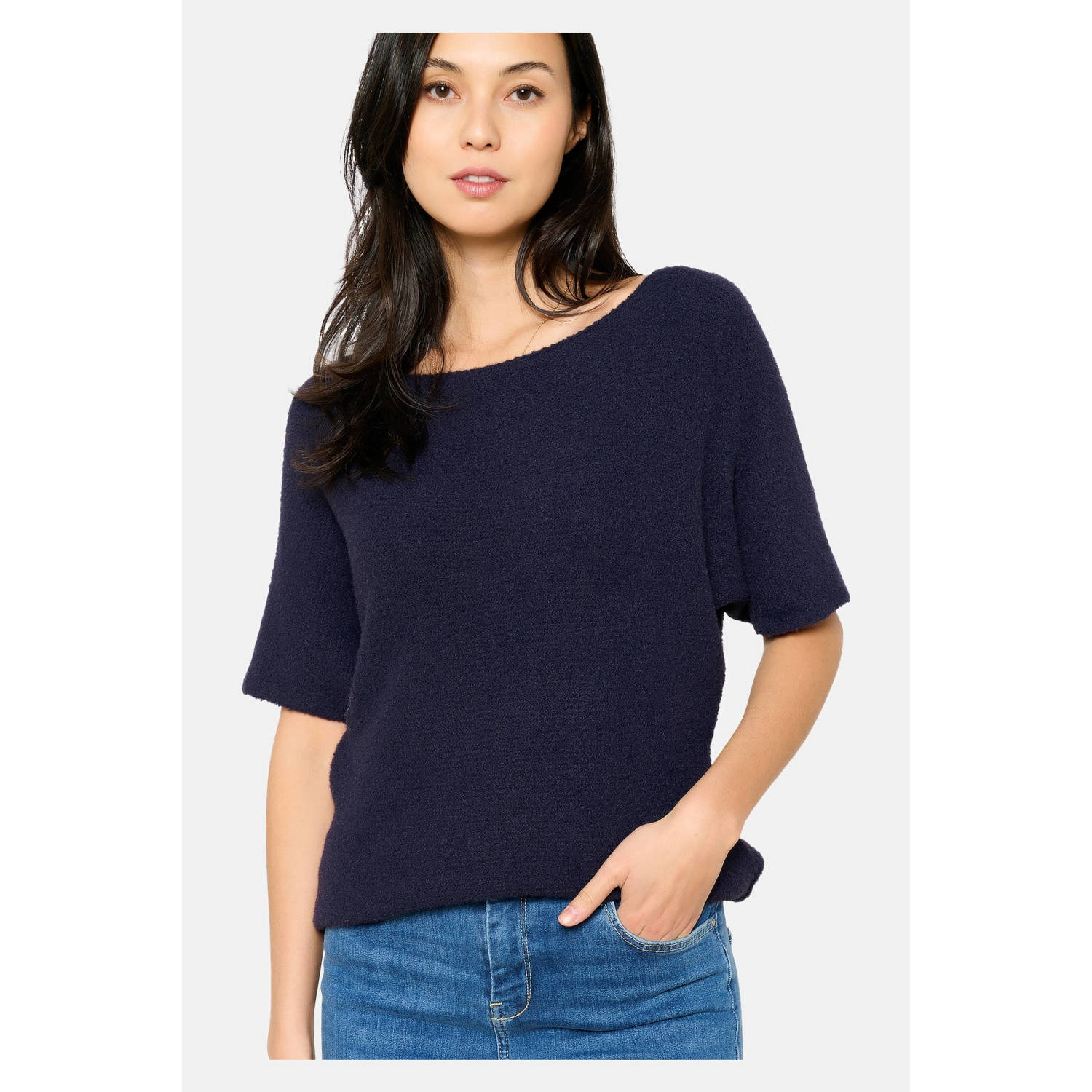 LOLALIZA top donkerblauw gebreid