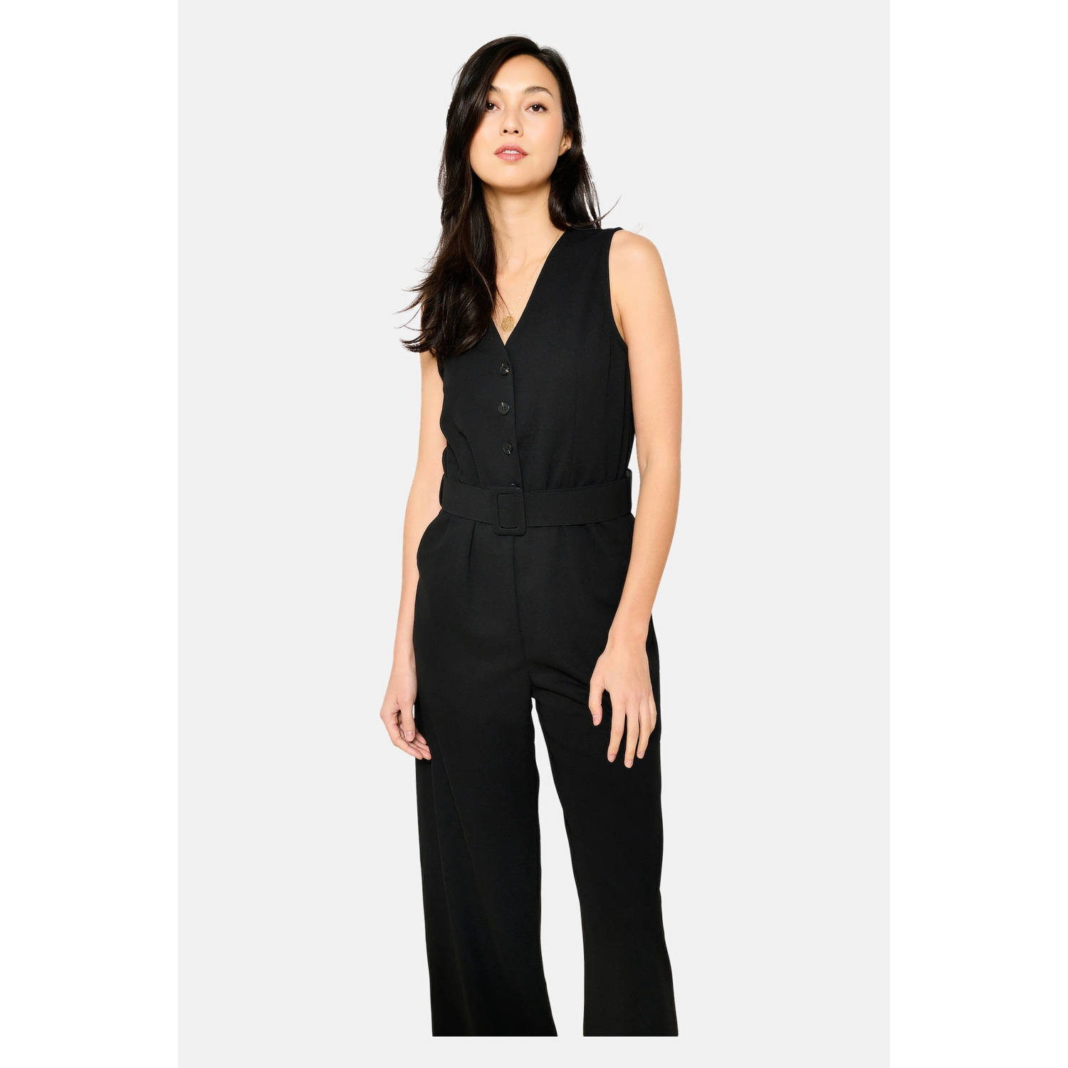 LOLALIZA linnen jumpsuit zwart