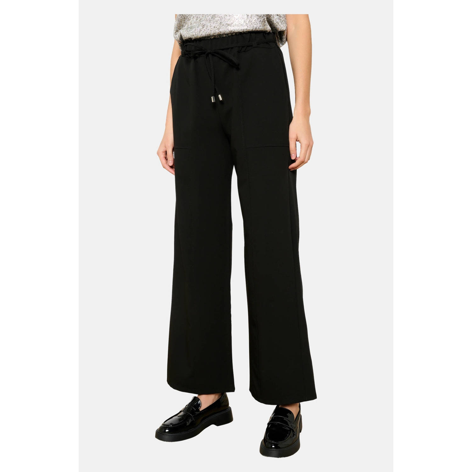 LOLALIZA wide leg high waist broek zwart