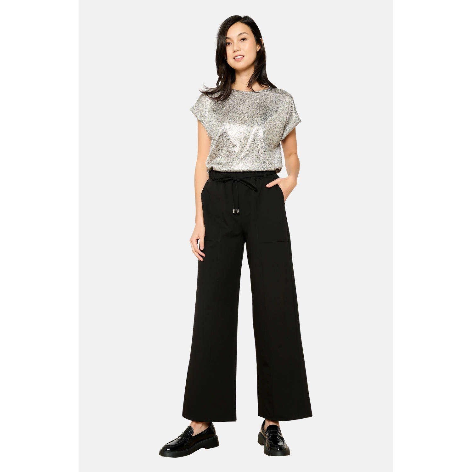 LOLALIZA wide leg high waist broek zwart