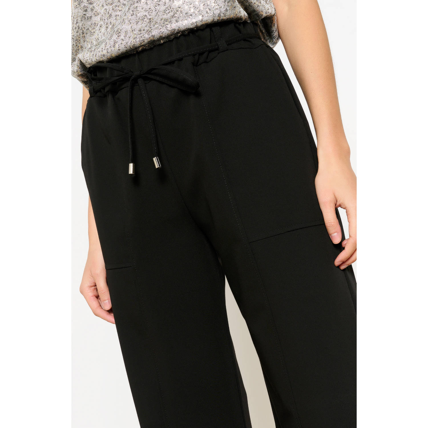 LOLALIZA wide leg high waist broek zwart