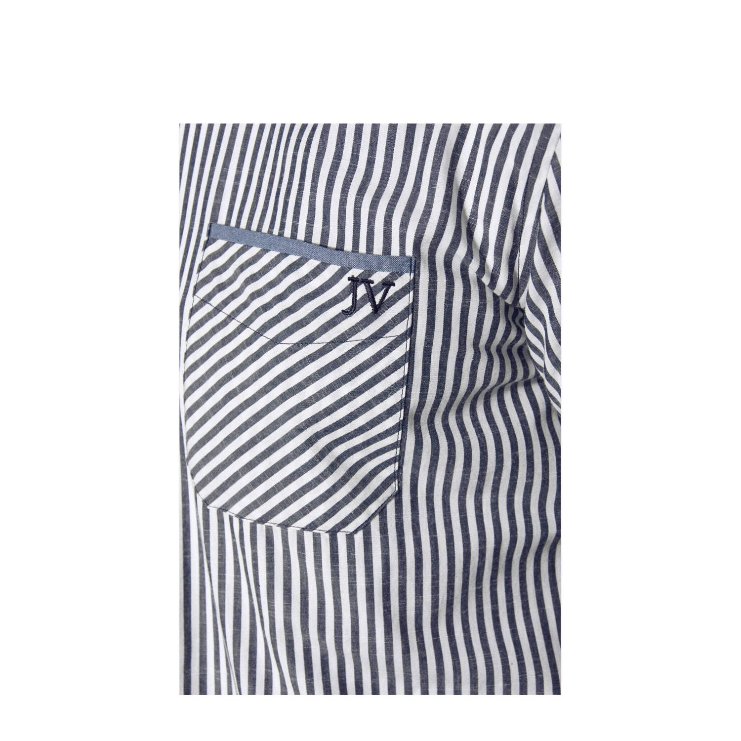 Jan Vanderstorm casual overhemd donkerblauw